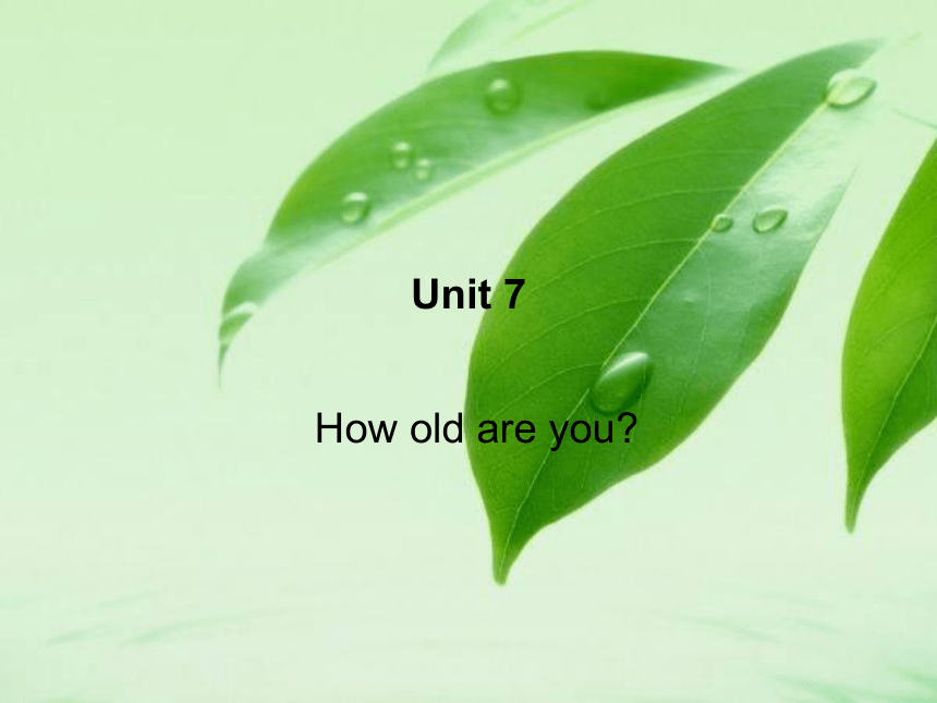 Unit 7 How old are you? 教案