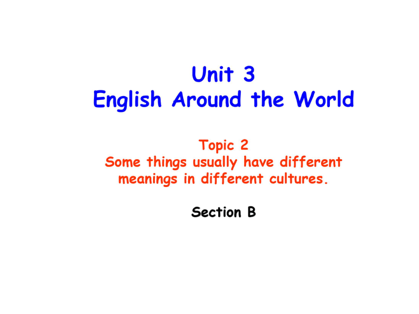 Unit 3 English around the World Topic2.Section B课件（17张，无素材）