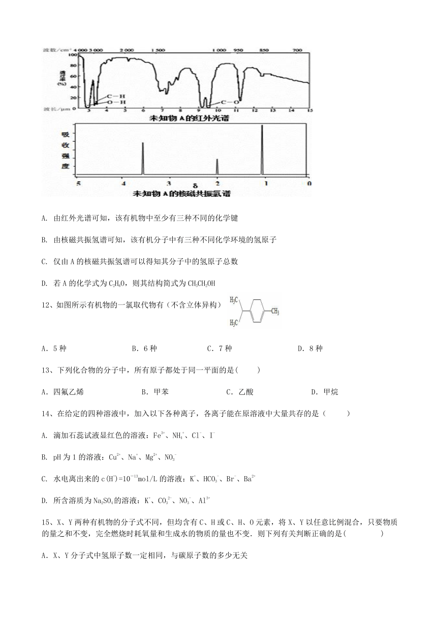 湖北省宜昌市长阳二中2016-2017学年高二下学期期中考试化学试题