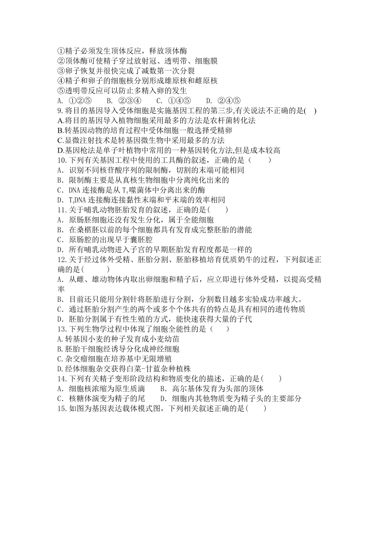 黑龙江省明水县第一中学2020-2021学年高二下4月月考生物试卷 Word版含答案