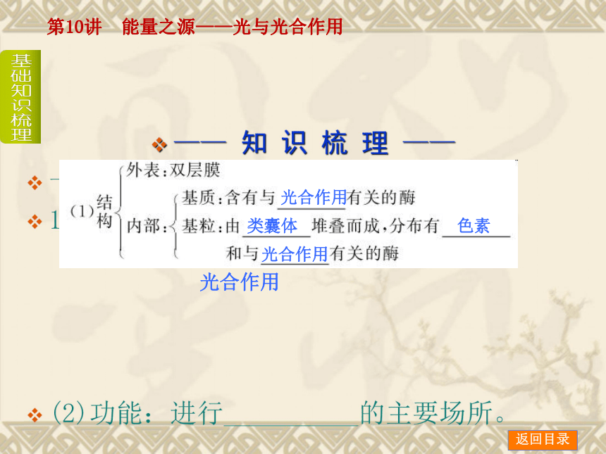 【新课标人教通用，一轮基础查漏补缺】第10讲 能量之源——光与光合作用 （73ppt）