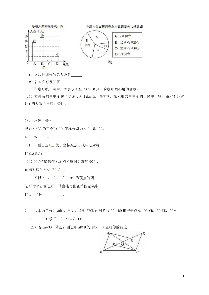 江苏省无锡市前洲中学2017-2018学年八年级数学下学期期中试题苏科版（含答案）