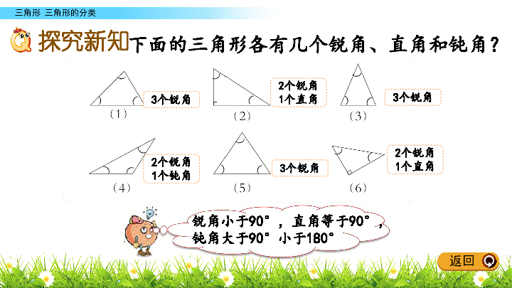 四年级下册数学课件 三角形的分类 西师大版(共17张PPT)