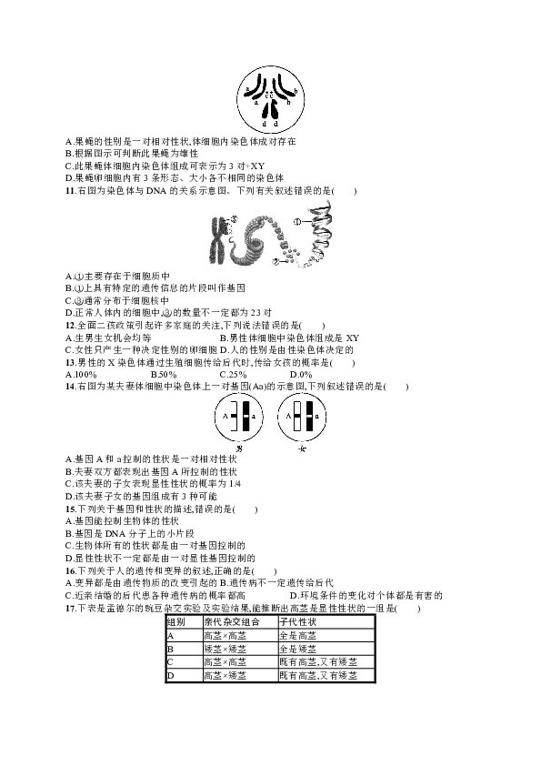 八年级下册人教版（福建专版）生物练习：第7单元第2章测评（有答案）