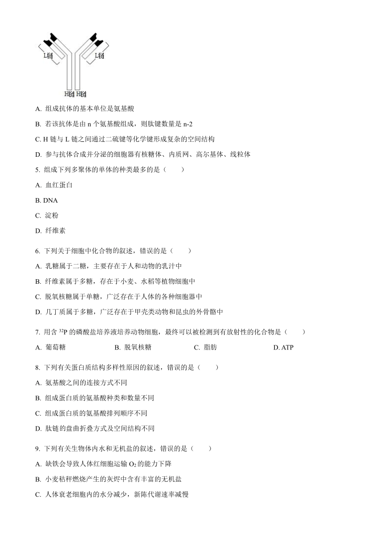 福建省南平市2020-2021学年高一上学期期末考试生物试题     含答案