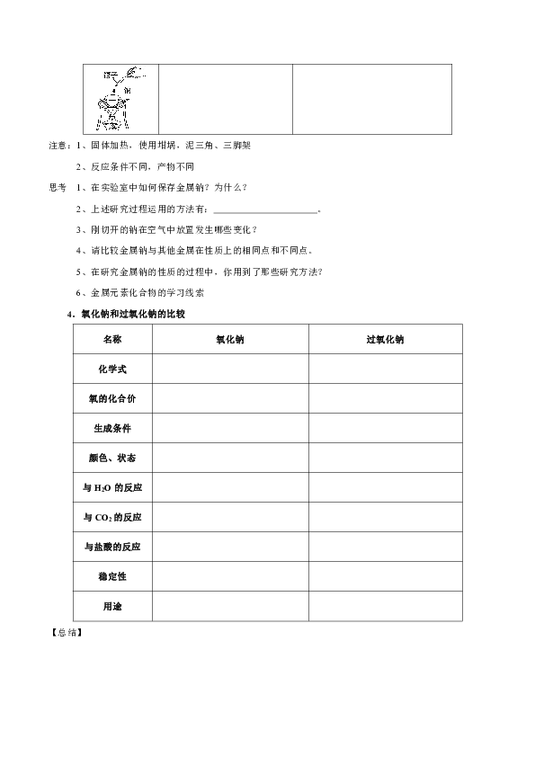 鲁科版高中化学必修第一册 1.2.1 研究物质性质的基本方法学案（1）