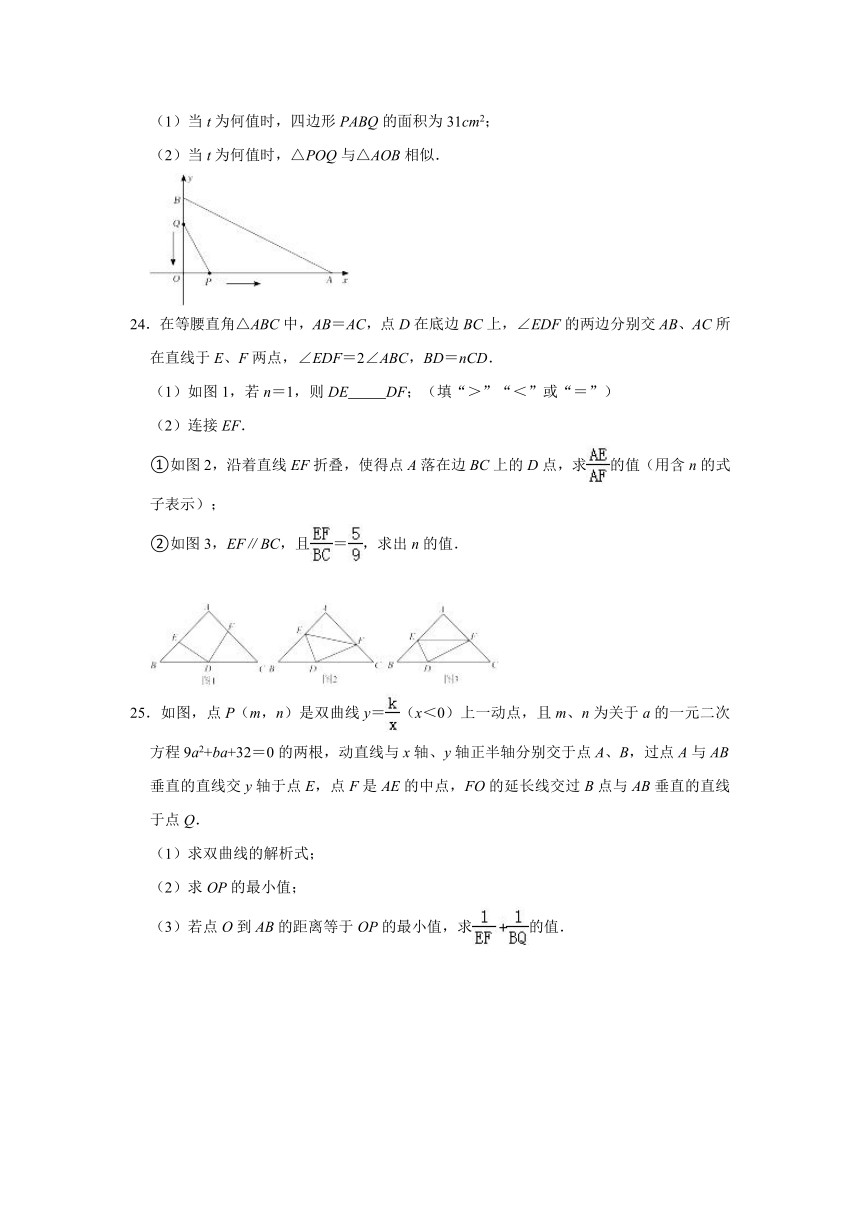 2021-2022学年福建省泉州市安溪县九年级（上）期中数学试卷（Word版含解析）