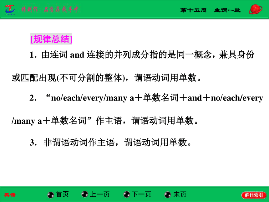 【语法专项】2015《三维设计》高考英语（江苏专用）大一轮复习—语法必过专题：第十五周 主谓一致（共23张PPT）