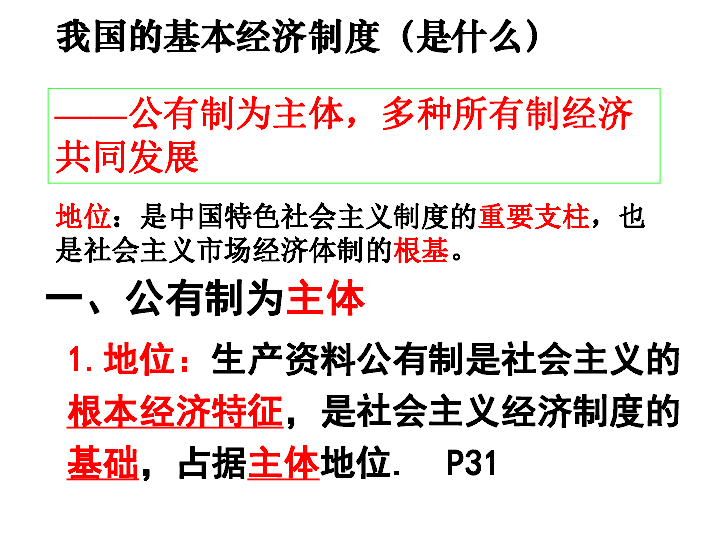 2019秋季新学期人教版高中政治必修一课件：4.2 我国的基本经济制度(共58张PPT)