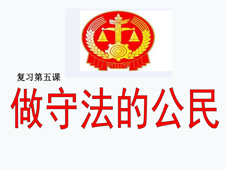 第五课做守法的公民 复习课件