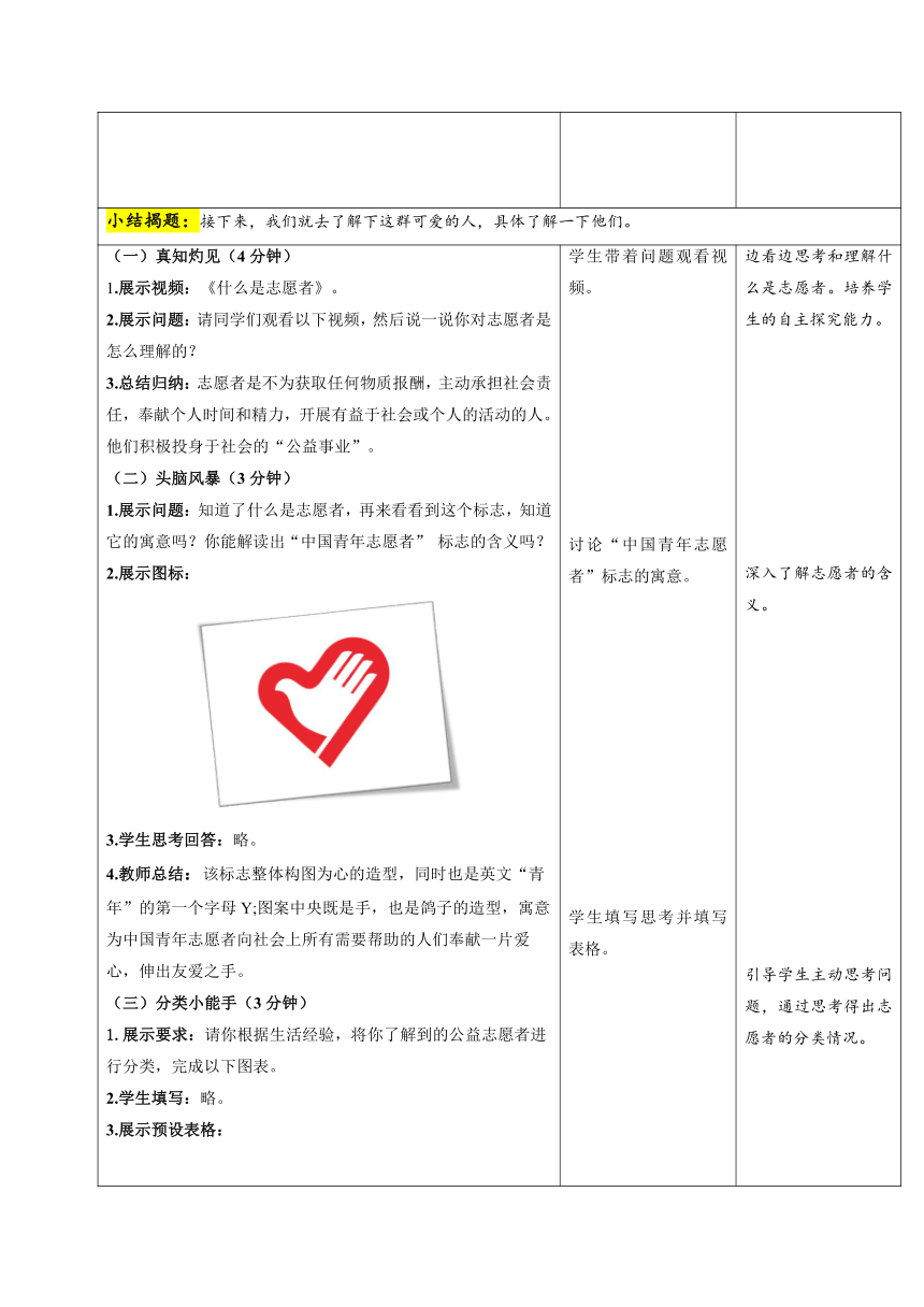 26我参与我奉献第四课时教案表格式