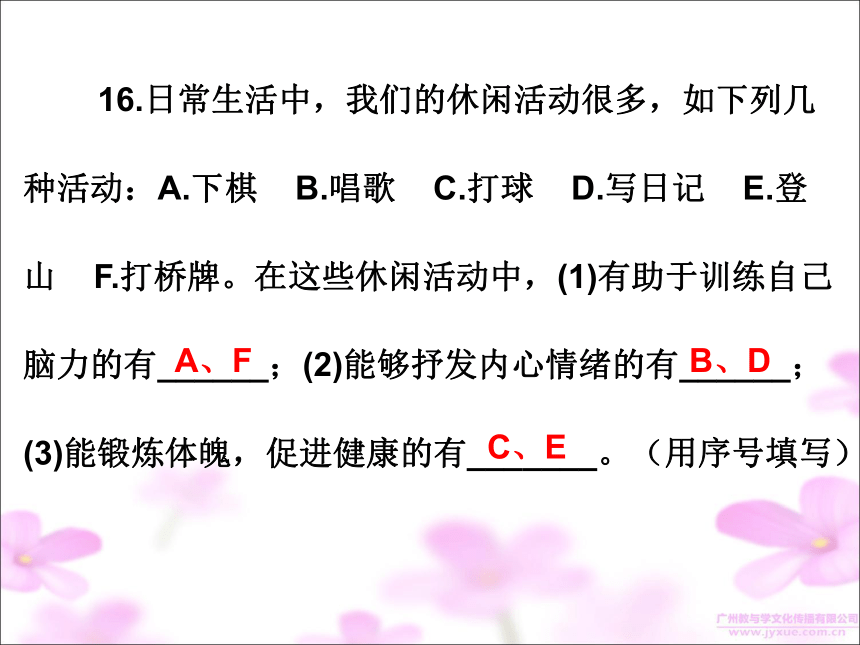 广东省中山市人教版2016年初中生物八年级下册复习课件  第八单元 第三章  了解自己，增进健康（共31张PPT）