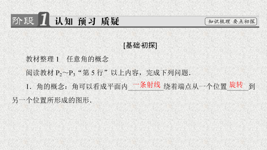 2018版高中数学（人教A版 必修4）同步课件：必考部分 第1章 1.1.1 任意角