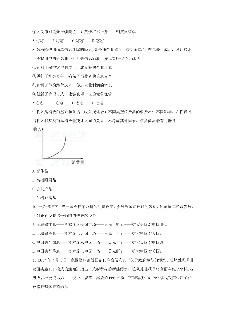 江苏省2018届高三高考全真模拟（六）政治试题