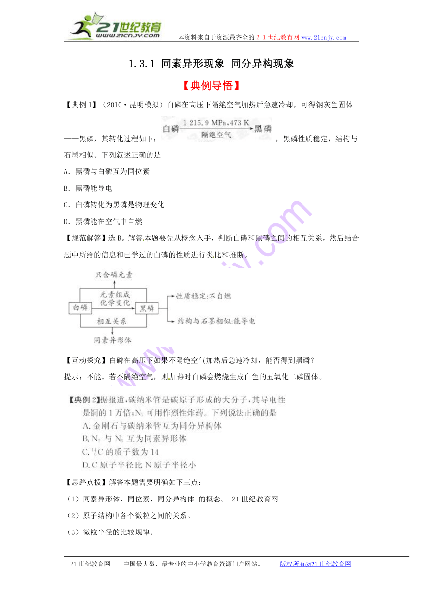 同素异形现象 同分异构现象