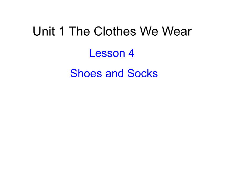 Lesson 4 Shoes and Socks 课件