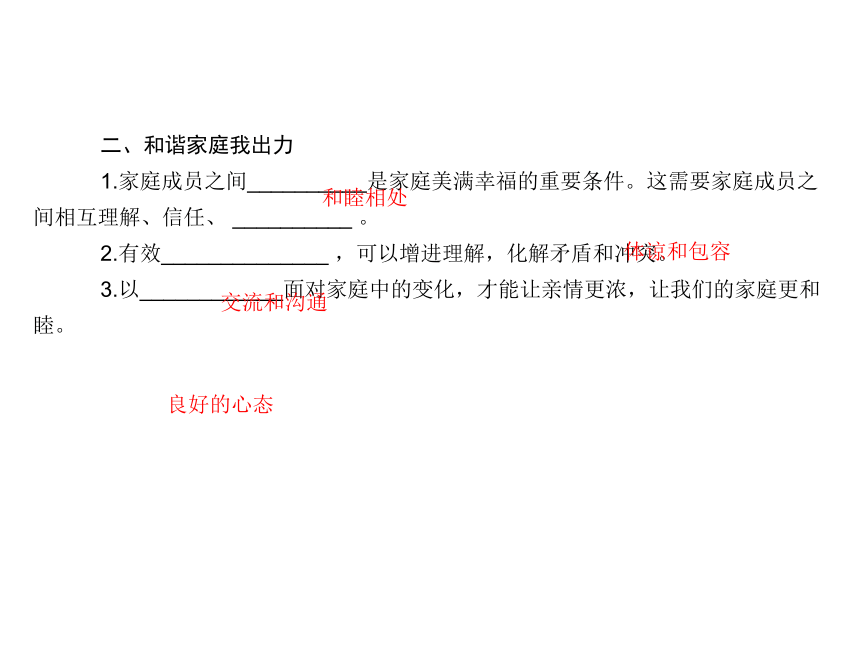 2017-2018学年部编版七年级道德与法治上册课件：第七课 第三框  让家更美好 （共18张PPT）