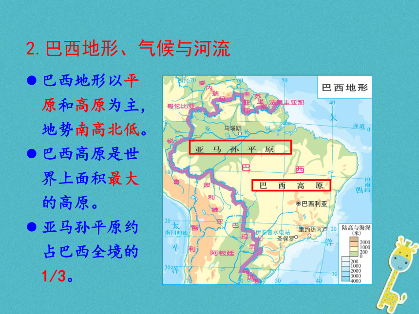 广东省汕头市七年级地理下册第八章第六节巴西课件（新版）湘教版