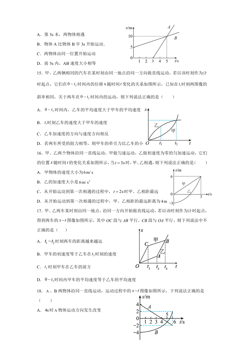 专题1.1位移图像-高考物理一轮复习易错疑难点练习word版含答案