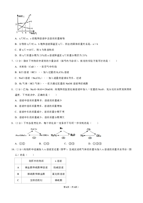 2019-2020学年江苏省宿迁市沭阳县九年级（上）期末化学试卷（解析版）