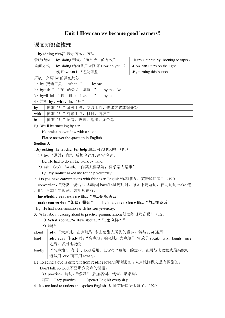 新人教版9年级英语全一册知识点总结