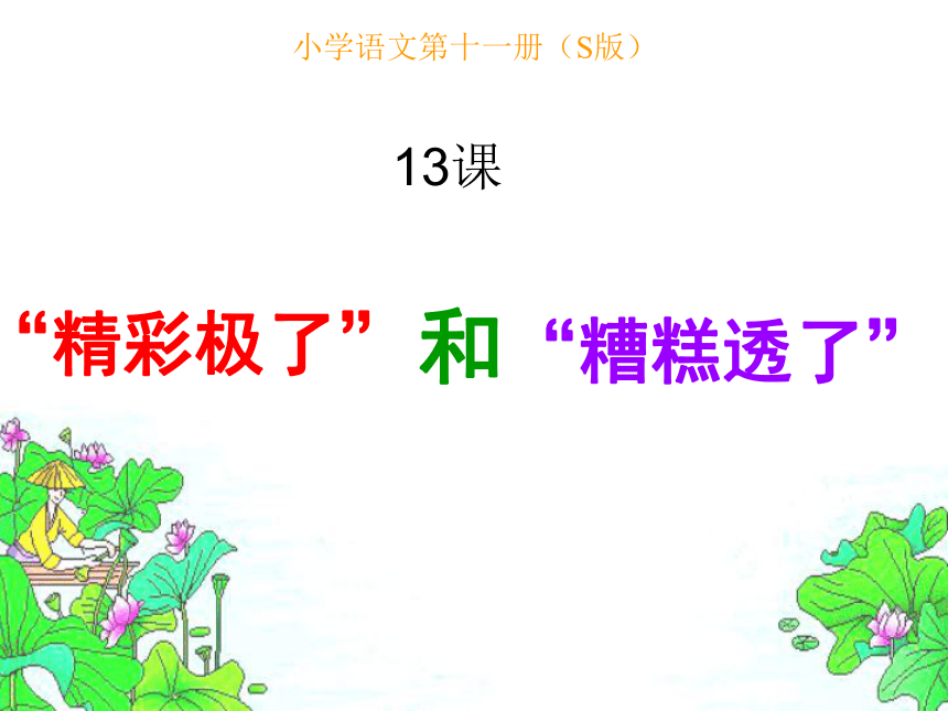 语文S版语文六年级上册第13课《“精彩极了”和“糟糕透了”》课件