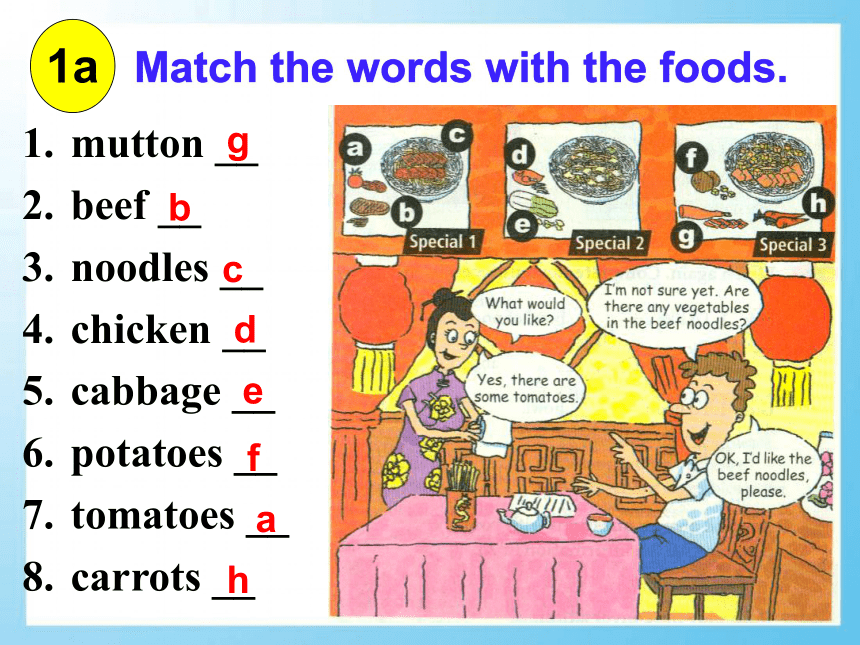 Unit 10 I’d like some noodles.  Section A 1a—1c课件（31张PPT）