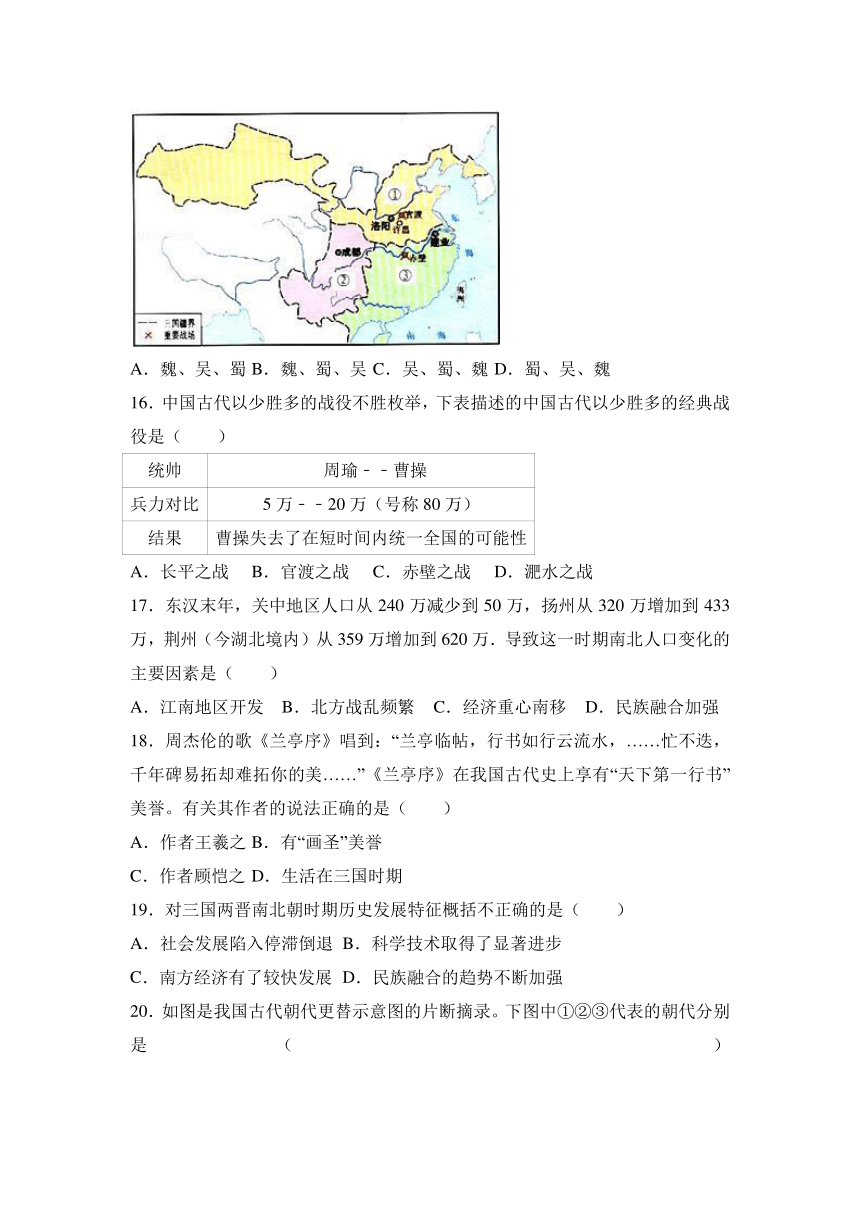 江苏省苏州市太仓市2016-2017学年七年级（上）期末历史试卷（解析版）