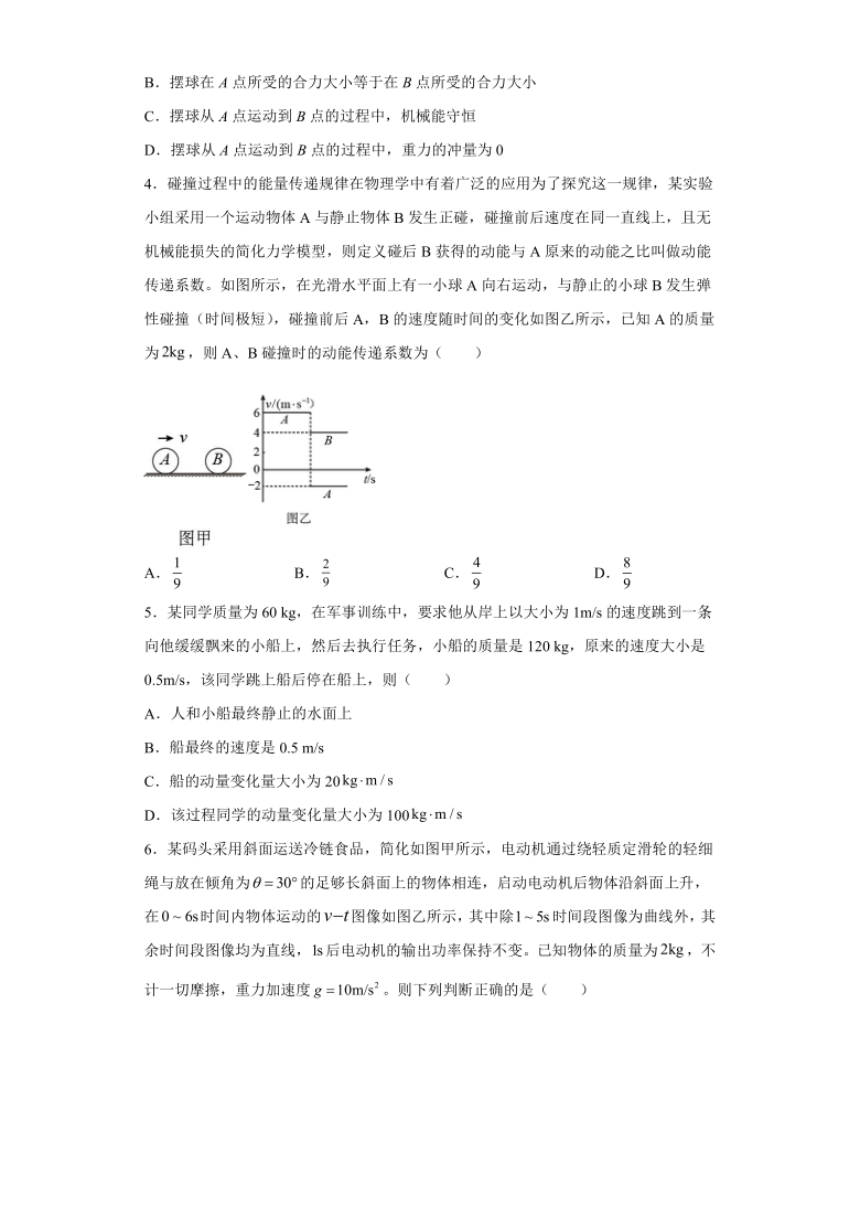 第一章 動量和動量守恆定律 單元測試(word版含解析)