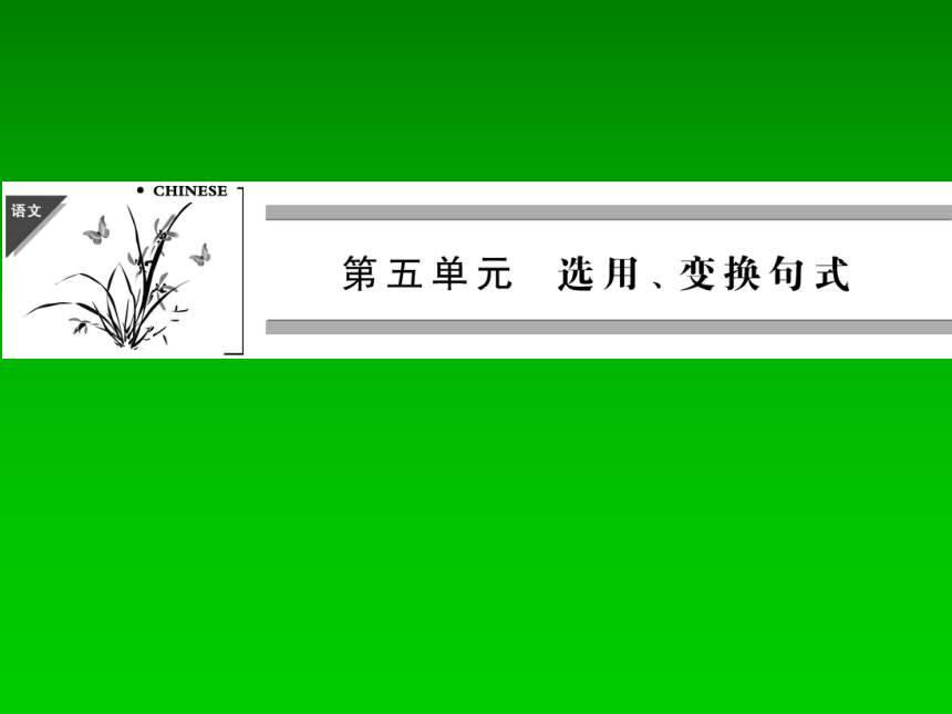 2014届高考语文一轮复习考点揭秘课件：1.5 选用、变换句式 72张PPT