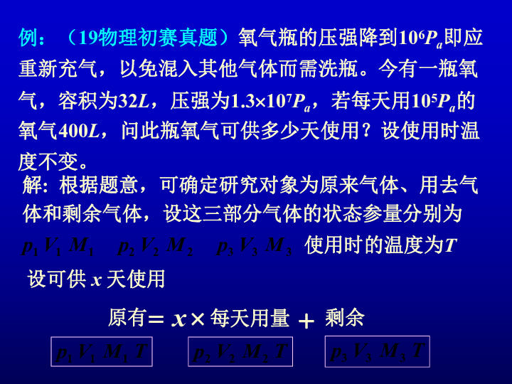 2020高中物理竞赛(热学篇)气体动理论基础 理想气体状态方程（含真题）:14张PPT