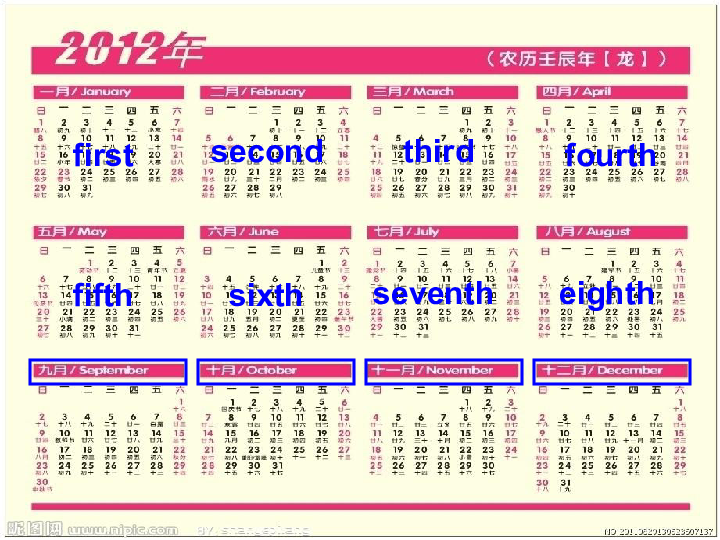 Unit 5 July is the seventh month.Lesson 29 课件（27张PPT）