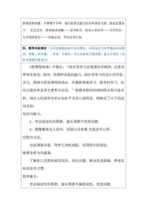 七上第四单元综合性学习《少年正是读书时》教案