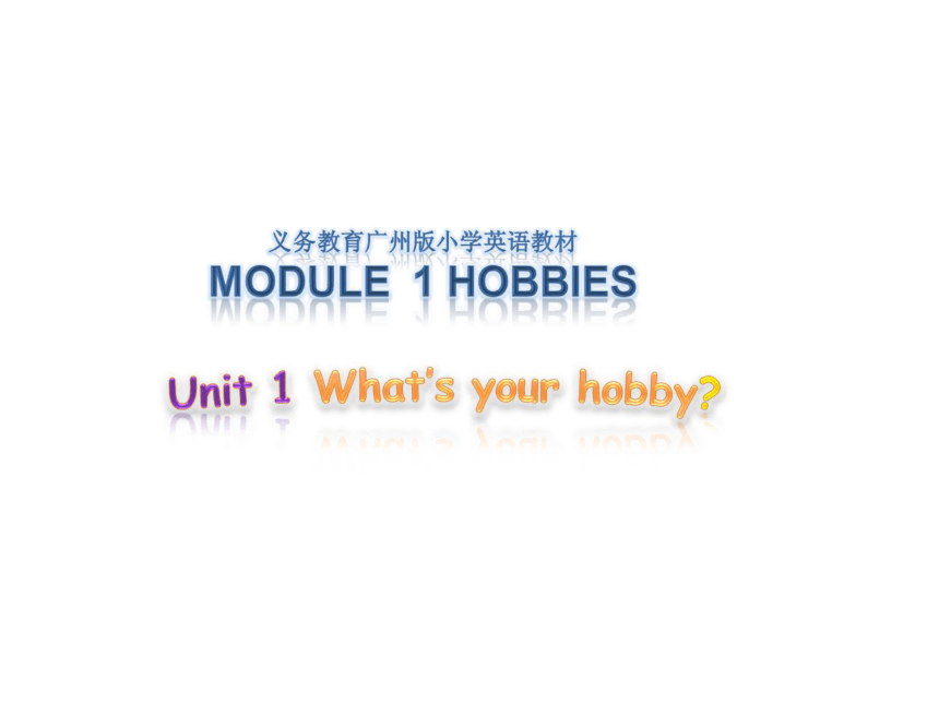 Module 1 Unit 1 What's your hobby课件（21张，无素材）