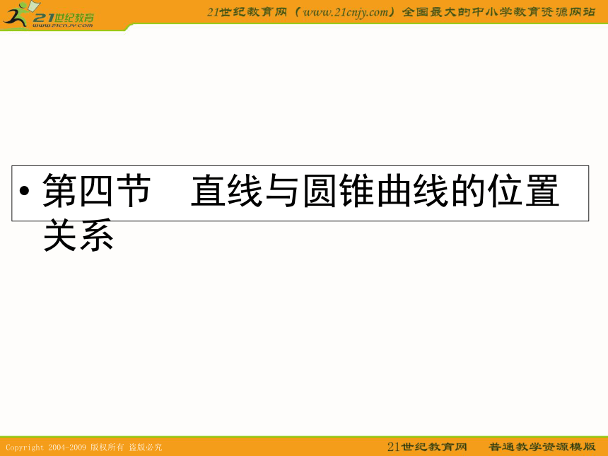 2011年高考数学第一轮复习各个知识点攻破8-4直线与圆锥曲线的位置关系