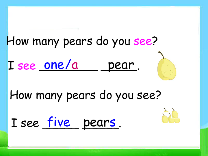Unit 5 Do you like pears PA 课件(共22张PPT)