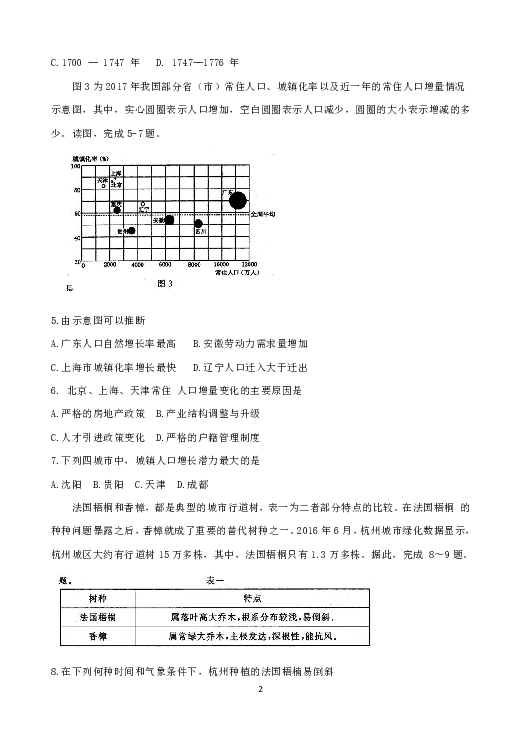 河南省洛阳市2019届高三第三次统一考试 文科综合  Word版含答案