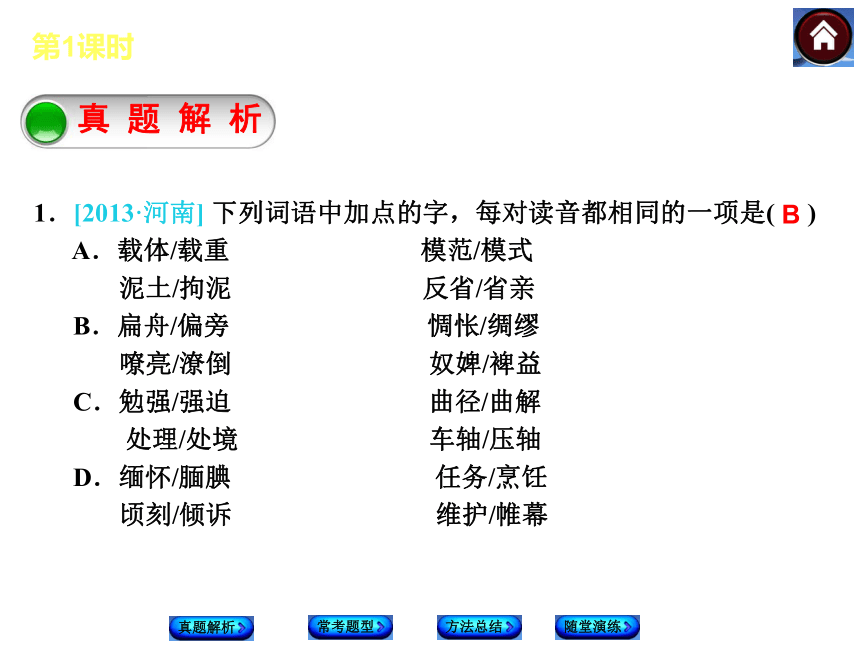 【河南专版】2014中考复习方案课件：第一篇 积累与运用（298张PPT）