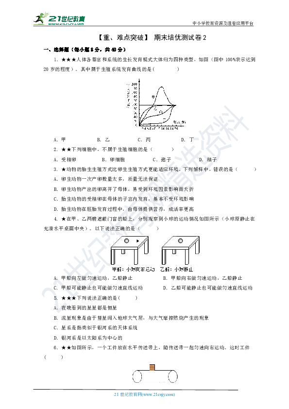 【重、难点突破】 期末培优测试卷2  （试题+答题卷+答案）