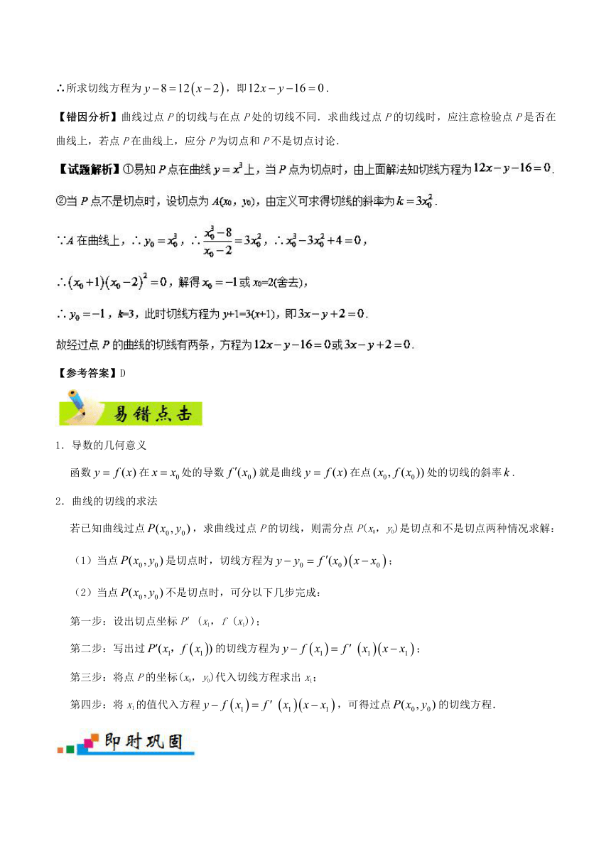 2019年高考数学（文）之纠错笔记系列专题03+导数及其应用