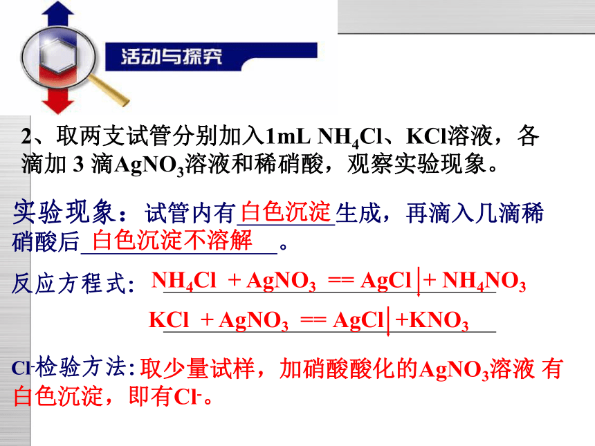 高中化学苏教版必修一专题1 第二单元 常见物质的检验课件（29张）