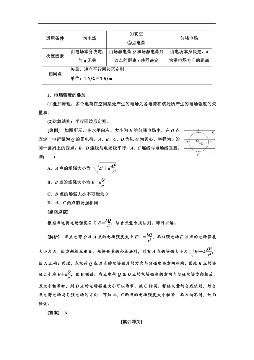 江苏专版2019届高考物理一轮复习学案：第6章 静电场