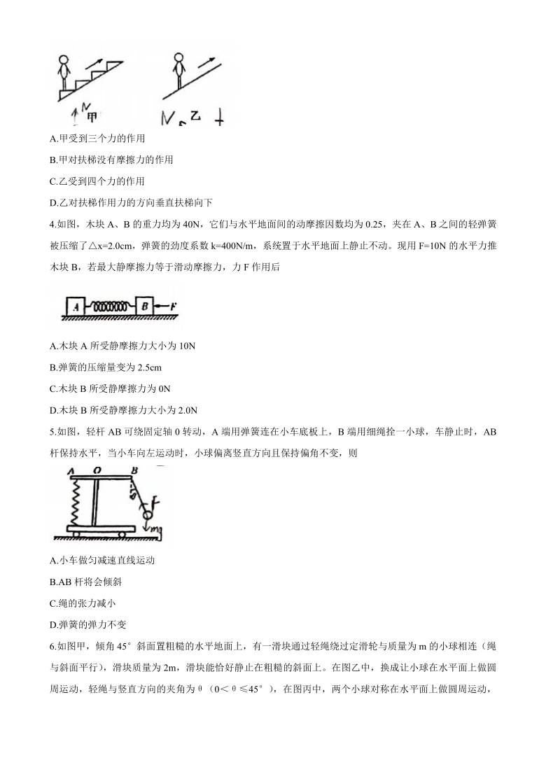 重庆外国语学校2021届高三上学期10月月考物理试题 Word版缺答案