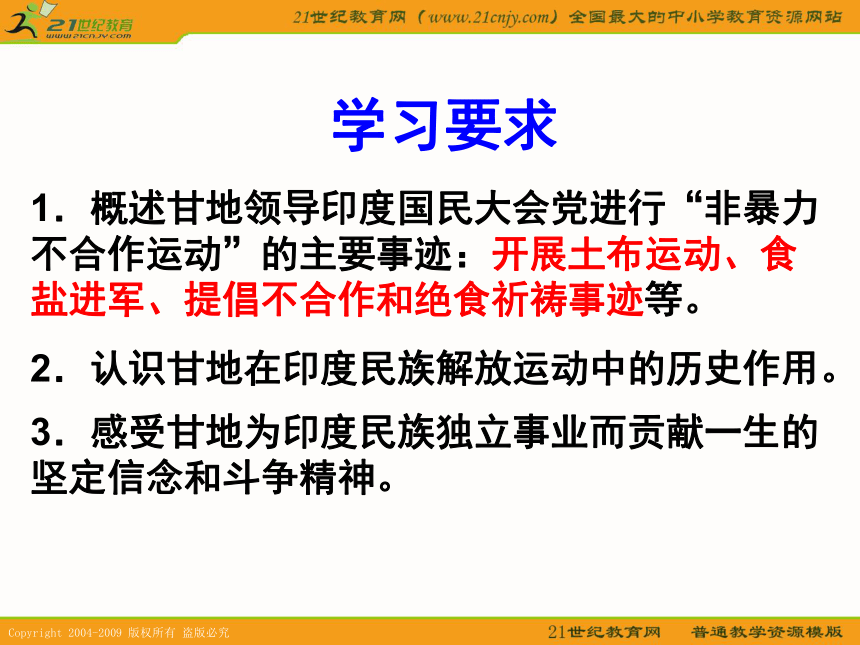 2010历史高考专题复习精品系列课件106《圣雄甘地》