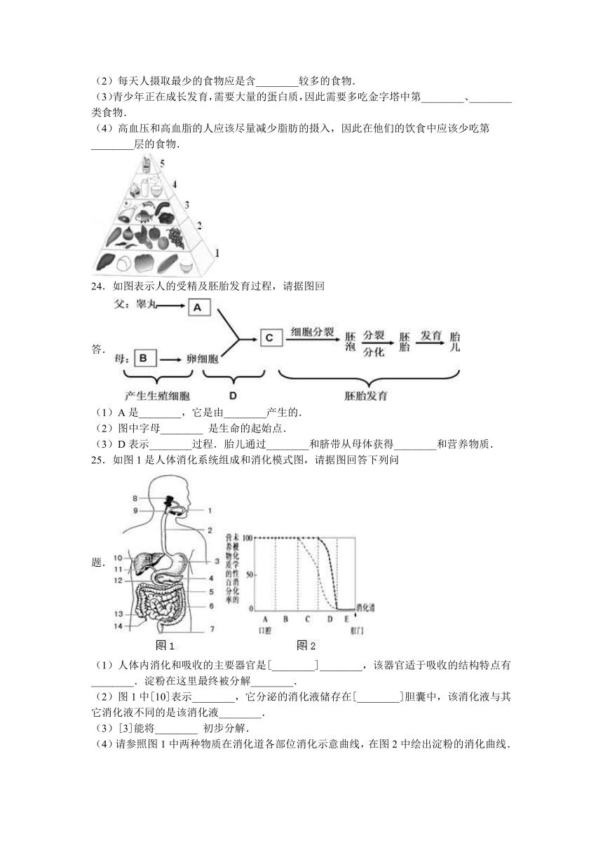 海南省海口市义龙中学2015-2016学年七年级（下）第一次月考生物试卷（解析版）