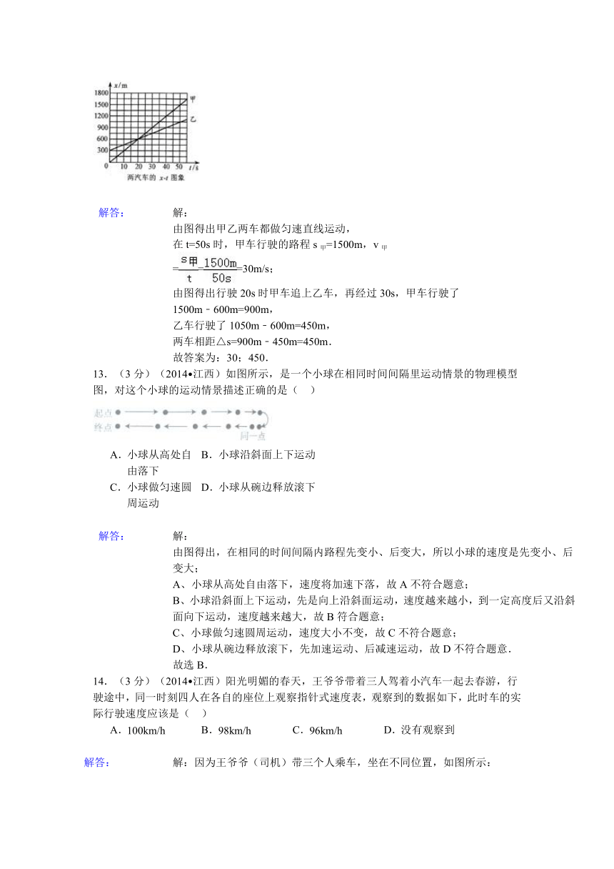 初中物理68套中考题分类汇编（有答案）机械运动