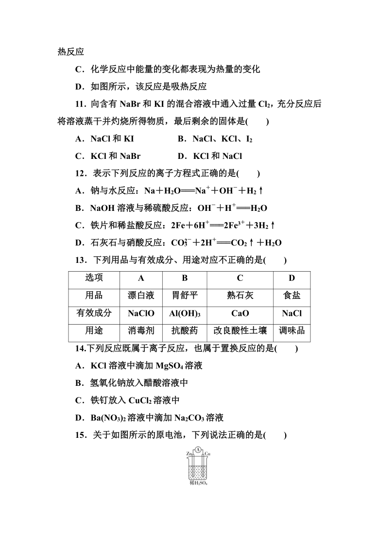 新教材高中化学合格性考试（广东）-模拟测试卷(一) 原卷版+解析版