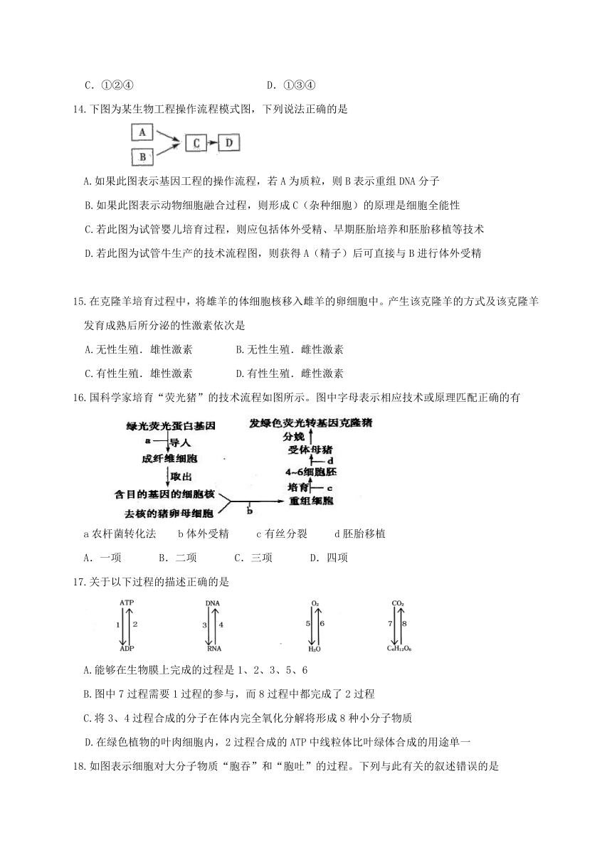 辽宁省瓦房店市2016-2017学年高二生物下学期期末考试试题