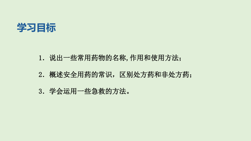 2020-2021学年人教版生物八年级下册8.2《用药与急救》课件（36张PPT）