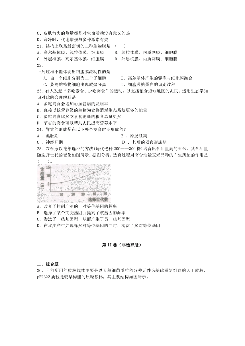 江苏省洪泽中学2013届高三下学期期初考试生物试题